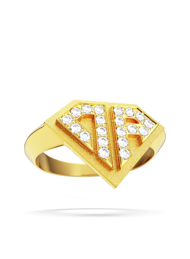 Baby Rouch Full Ice Gold Ring Baby Rouch Gold