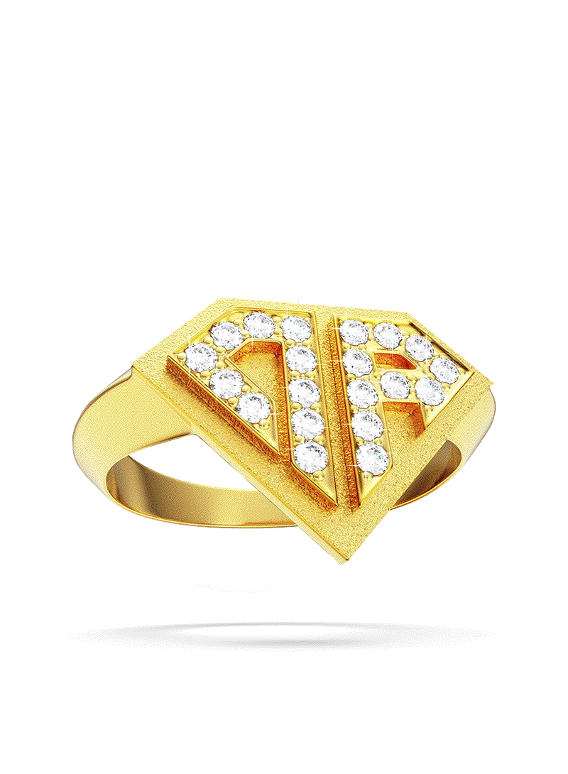 Plated Baby Rouch Full Ice Ring Baby Rouch Gold Bath
