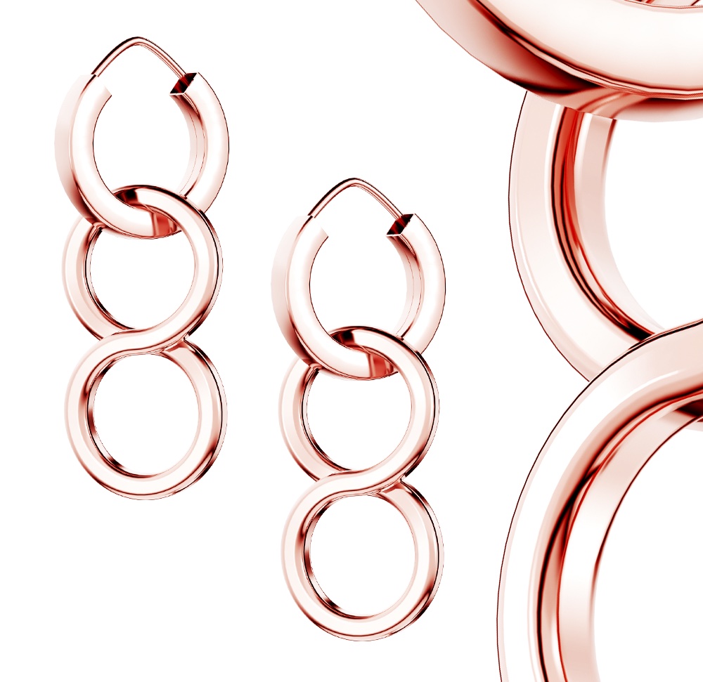  Earrings Rose Gold