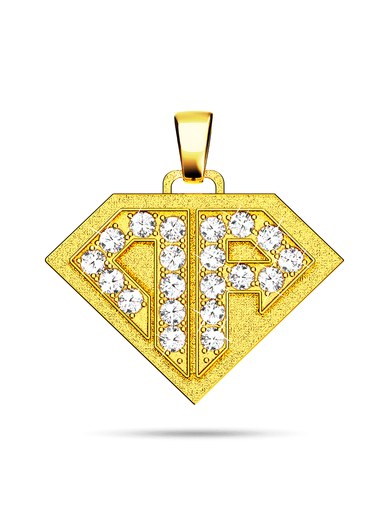 Plated 0800 Don Rouch Silver Full Ice Pendant Pendants Gold Bath